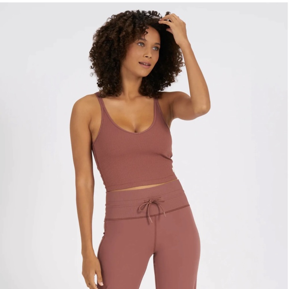 Vuori Rib crop tank (terra cotta)